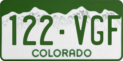 CO license plate 122VGF