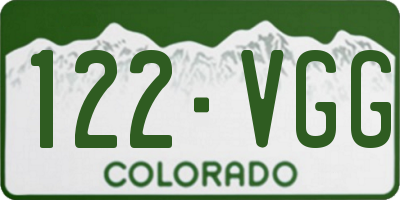 CO license plate 122VGG