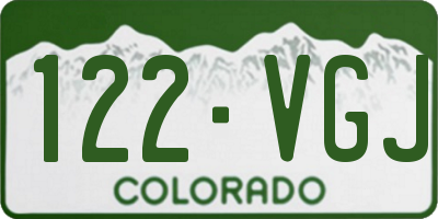 CO license plate 122VGJ