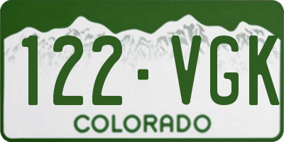 CO license plate 122VGK