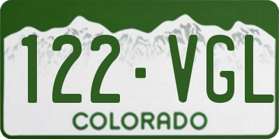 CO license plate 122VGL