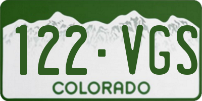 CO license plate 122VGS