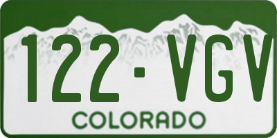 CO license plate 122VGV
