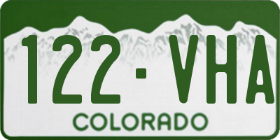 CO license plate 122VHA