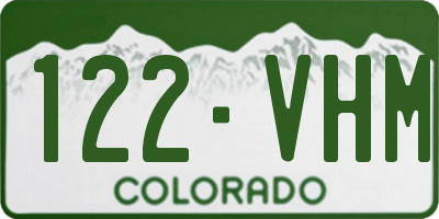 CO license plate 122VHM