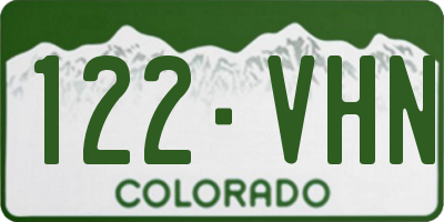 CO license plate 122VHN