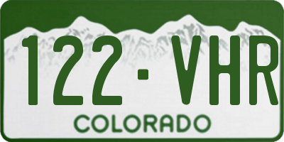 CO license plate 122VHR