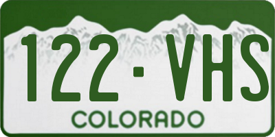 CO license plate 122VHS