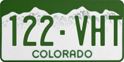 CO license plate 122VHT