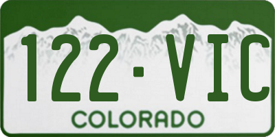 CO license plate 122VIC