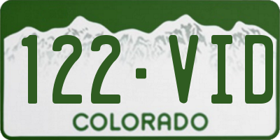 CO license plate 122VID