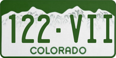 CO license plate 122VII