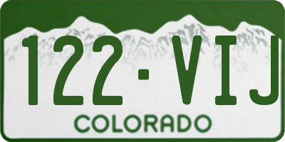 CO license plate 122VIJ