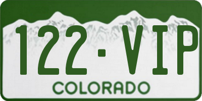 CO license plate 122VIP