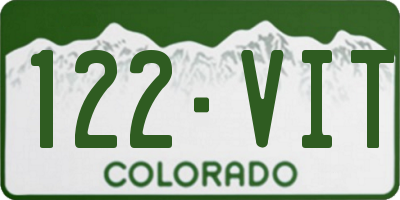 CO license plate 122VIT