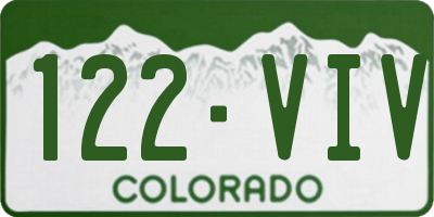 CO license plate 122VIV