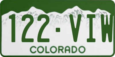 CO license plate 122VIW