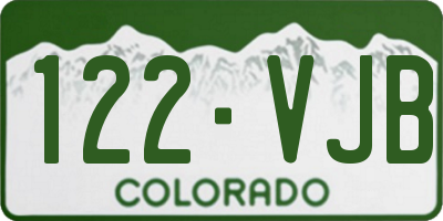 CO license plate 122VJB