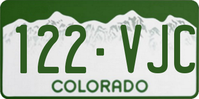 CO license plate 122VJC