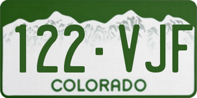CO license plate 122VJF