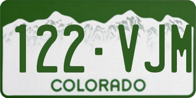 CO license plate 122VJM