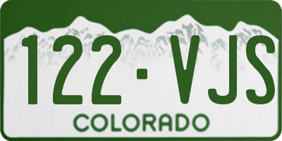 CO license plate 122VJS