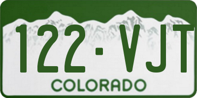 CO license plate 122VJT