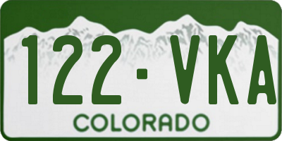 CO license plate 122VKA