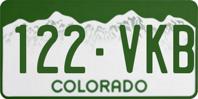 CO license plate 122VKB