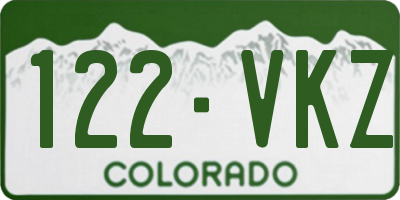 CO license plate 122VKZ