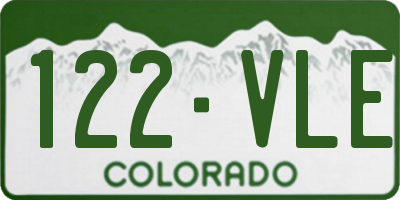 CO license plate 122VLE