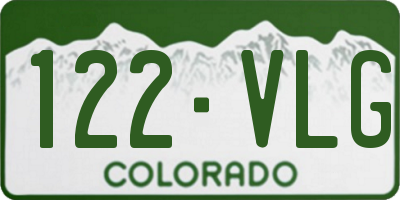 CO license plate 122VLG
