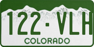 CO license plate 122VLH