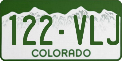 CO license plate 122VLJ