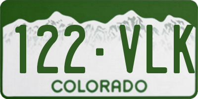 CO license plate 122VLK