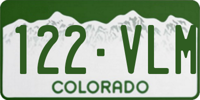 CO license plate 122VLM