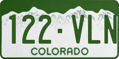 CO license plate 122VLN