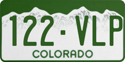 CO license plate 122VLP