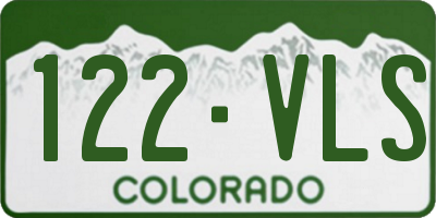 CO license plate 122VLS