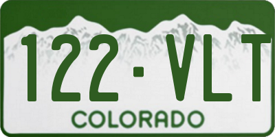 CO license plate 122VLT