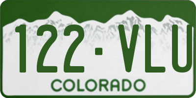 CO license plate 122VLU