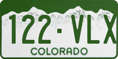 CO license plate 122VLX