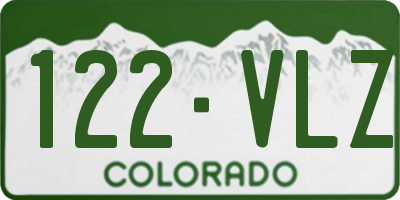 CO license plate 122VLZ