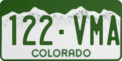 CO license plate 122VMA