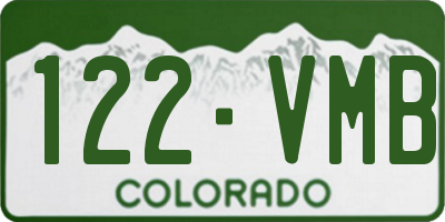 CO license plate 122VMB