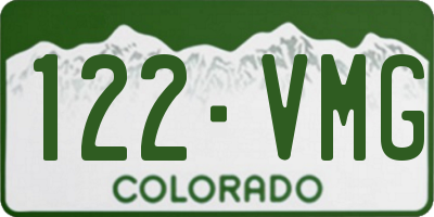 CO license plate 122VMG