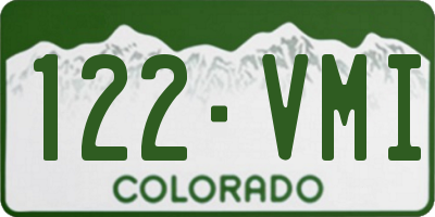 CO license plate 122VMI