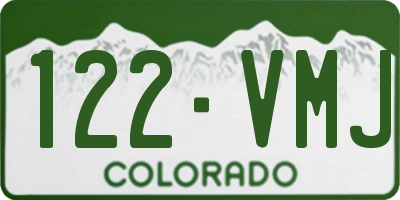 CO license plate 122VMJ