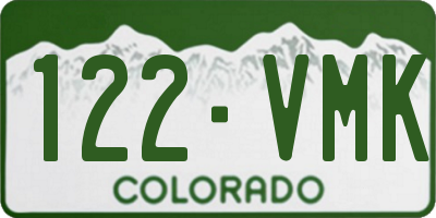 CO license plate 122VMK