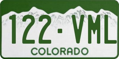 CO license plate 122VML